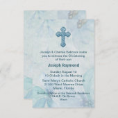 Blauer Blumenkreuz - Einladung zur Weihnachtsfeier (Vorne/Hinten)