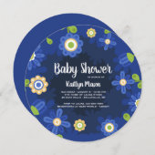 Blauer Blumenkrug Einladung (Vorne/Hinten)