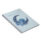 Blauer Blumenmond Notizblock (Rechte Seite)