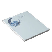 Blauer Blumenmond Notizblock (angewinkelt)