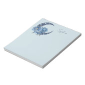 Blauer Blumenmond Notizblock (Rotiert)