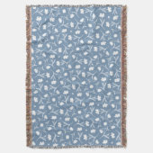 Blauer Blumenmuster Blau Grau Weiße Freiheit Elega Decke (Vorderseite Vertikal)