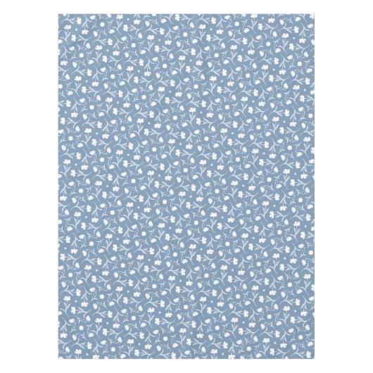 Blauer Blumenmuster Blau Grau Weiße Freiheit Elega Tischdecke (Vorderseite)