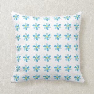 Blauer Blumenmuster Kissen