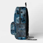 Blauer Blumenmuster-Rucksack Bedruckter Rucksack (Rechts)