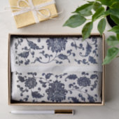 Blauer Blumenmuster Seidenpapier (Geschenk)