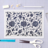 Blauer Blumenmuster Seidenpapier (Handwerk)