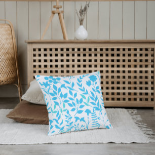 Blauer Blumenmuster.ST01 No BG Kissen