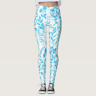 Blauer Blumenmuster.ST01 No BG Leggings