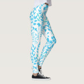 Blauer Blumenmuster.ST01 No BG Leggings (Rechts)