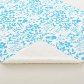 Blauer Blumenmuster.ST01 No BG Sherpadecke (3/4)