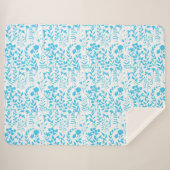 Blauer Blumenmuster.ST01 No BG Sherpadecke (Vorderseite (Horizontal))
