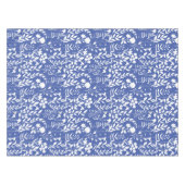 Blauer Blumenmuster ST02x4 Weiß L Blau BG Tischdecke (Vorderseite (Horizontal))