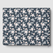 Blauer Blumenmuster Urlaub Zuhause oder Miete Gästebuch (Rückseite)