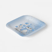 Blauer Blumenpapier für Wasserfarbenduck Pappteller (Gewinkelt)