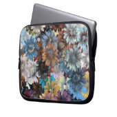Blauer Blumenpflaster Laptopschutzhülle (Vorderseite Links)