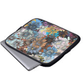Blauer Blumenpflaster Laptopschutzhülle (Vorne Knopf)