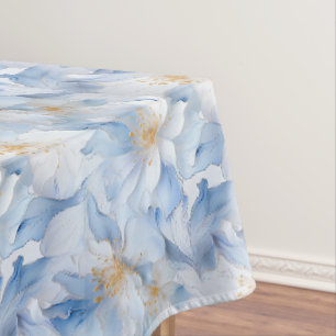 Blauer Blumenprint Tischdecke