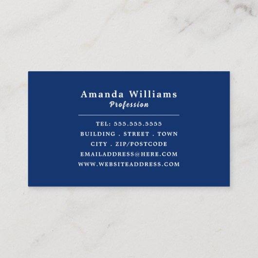 Blauer Blumenreath Visitenkarte (Rückseite)