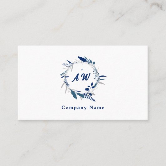 Blauer Blumenreath Visitenkarte (Vorderseite)