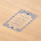 Blauer Blumenromantik Einladung zur Hochzeit (Ablage )