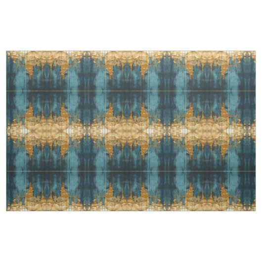 Blauer Blumenstoff Nahtloses Muster Boho Modern Stoff (Fat Quarter (45,7 x 55,9 cm))