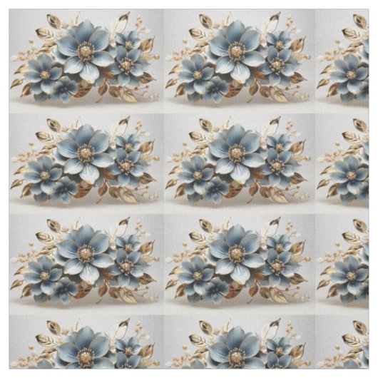 Blauer Blumenstoff Nahtloses Muster Für Nähen Stoff (Muster)