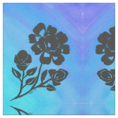 Blauer Blumenstoff Rose Silhouette 56" Stoff (Nahaufnahme)