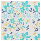 Blauer Blumenstoff Stoff (Nahaufnahme)