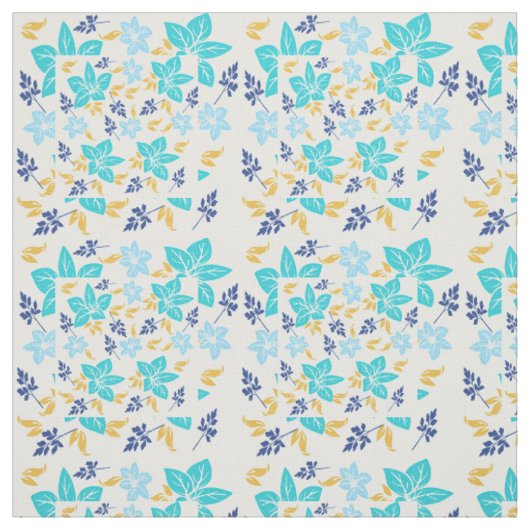 Blauer Blumenstoff Stoff (Muster)