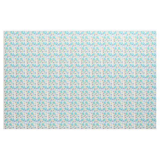 Blauer Blumenstoff Stoff (Yard (91,4 cm))