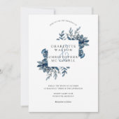 Blauer Blumenstrauch Einladung (Vorderseite)