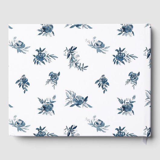 Blauer Blumenstrauch Gästebuch (Rückseite)