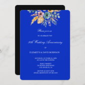 Blauer Blumenstrauß 50 Jahre Hochzeit Einladung (Vorne/Hinten)