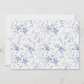 Blauer Blumenstrauß am Abend vor der Probe Einladung (Rückseite)