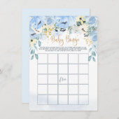 Blauer Blumenstrauß Baby Dusche Bingo Spiel  Einladung (Vorne/Hinten)