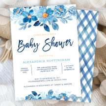 Blauer Blumenstrauß Baby Dusche