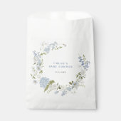 Blauer Blumenstrauß Babydusche Geschenktütchen (Vorderseite)