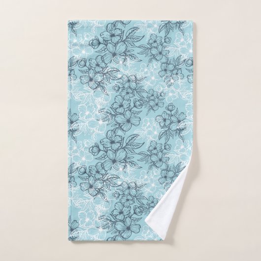 Blauer Blumenstrauß Badetücher Set (Handtuch)