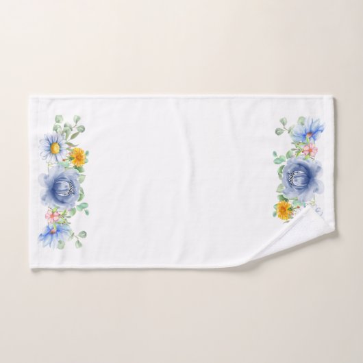 Blauer Blumenstrauß Badetücher Set (Handtuch)