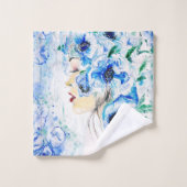 Blauer Blumenstrauß Bath Handtuch Set (Waschlappen)