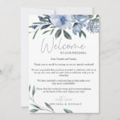 Blauer Blumenstrauß Begrüßungsschreiben und Unterr Mitteilungskarte (Vorderseite)