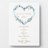 Blauer Blumenstrauß bei einer Hochzeit des Gedächt Fotoplatte (Vorderseite)