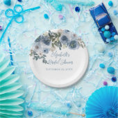 Blauer Blumenstrauß Blaues Brautparty Pappteller (Party)