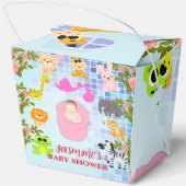 Blauer Blumenstrauß Boho Girl Babydusche Geschenkschachtel (Rückseite)