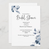 Blauer Blumenstrauß Bridal Dusche Einladung (Vorne/Hinten)