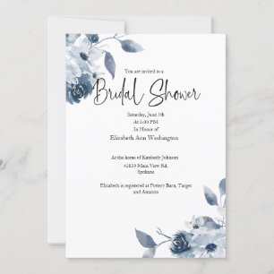 Blauer Blumenstrauß Bridal Dusche Einladung