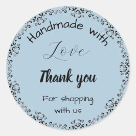 Blauer Blumenstrauß Business Aufkleber. Runder Aufkleber