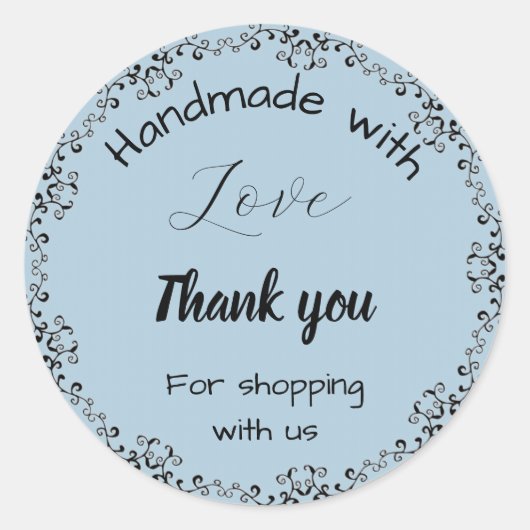 Blauer Blumenstrauß Business Aufkleber. Runder Aufkleber (Vorderseite)