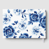 Blauer Blumenstrauß Chinoiserie und dreifache Gren Gästebuch (Rückseite)